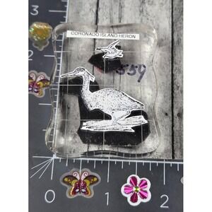 Coronado Island Heron Bird Water Acrylic Mount Rubber Stamp #P46‎